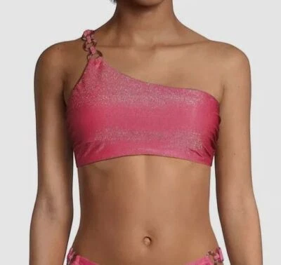 Milly Cabana Women's Pink One Shoulder O-Ring Bikini Top Swimwear Size S - Image 1 of 4