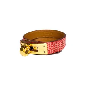 Hermes Orange Lizard Kelly Double Tour Armband - Bild 1 von 6