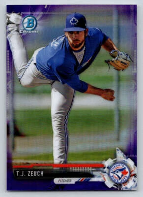 2017 Bowman Chrome Draft Purple Refractors #BDC68 T.J. Zeuch /250 (ref Y00570) - Image 1 of 2