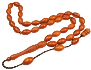 Darkening German Fiber Prayer Beads Oval, Alman Tesbih Tasbih Misbaha Subha 819 - Picture 1 of 16