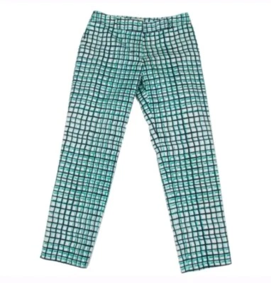Pantalones al tobillo recortados Kate Spade verde Breezeblock a cuadros Mindy talla 2 Foto 1 de 4