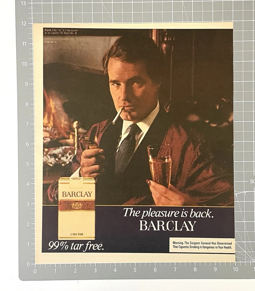 Anuncio impreso vintage de cigarrillos Barclay 1982 anuncio original de tabaco de los 80  Foto 1 de 1