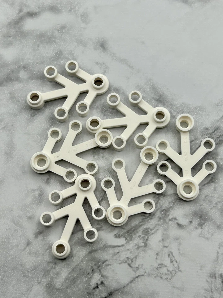 Lego Parts Lot (6) ~ White Plant Leaves 4 x 3 ~ No 2423 - Image 1 of 1