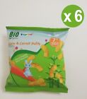 6 x Bio Organic Corn & Carrot Puffs 20g Stage 2 Baby Food 7+ Months Vegan Lupilu