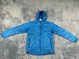PATAGONIA ULTRALIGHT DOWN HOODY MENS JACKET LARGE BLUE FULL ZIP - Picture 1 of 15