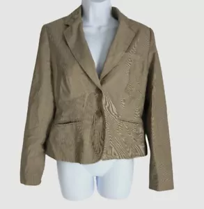 $60 Kasper Women's Brown Stripe Long Sleeve Blazer Size Petite 6P - Picture 1 of 1