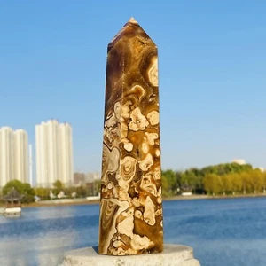 2,43 lb Natural Flor de Cerezo Ámbar Ciruela Jade Obelisco Cuarzo Cristal Curativo - Imagen 1 de 13