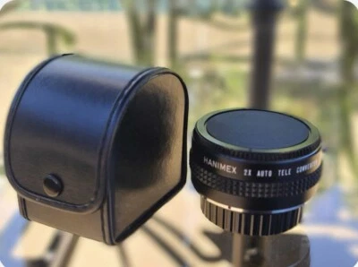 Teleconvertidor automático (PK) HANIMEX 2X de colección para montaje Pentax K, con tapas y estuche Foto 1 de 4