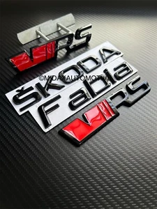 Skoda Fabia Vrs Full High Gloss Red Decal Badge Set Uk 🇬🇧 - Picture 1 of 1