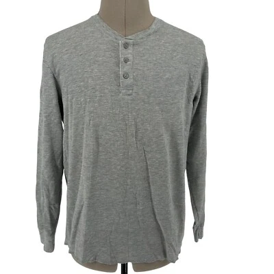 Levi's Shirt Mens Extra Large Gray Henley Waffle Knit Thermal Long Sleeve Logo - Image 1 of 4