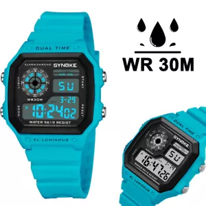 Men's Military Sports Digital Watch 30M Waterproof LED Backlight Wristwatch - Picture 1 of 26