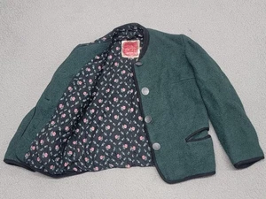 Chaqueta Draxl Tiroler Loden Mujer Pequeña Verde Trachten Janker Lana Moneda Botones - Imagen 1 de 10