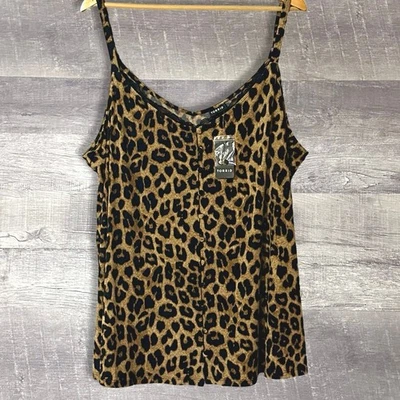 Torrid NUEVO Leopardo Abotonado Encaje Cami Mujer 4X (26) Estudio Tejido Columpio Tanque Foto 1 de 4