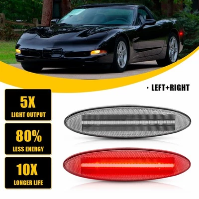 Para 1997-2004 Chevrolet Corvette C5 Substitua Lâmpada LED Vermelha Luz Marcadora Lateral - Imagem 1 de 4