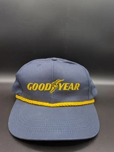 Vintage Goodyear Mütze Snapback Cap Gold Seil Navy Blau Bestickt Swingster - Bild 1 von 7