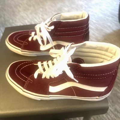 Vans Sk8-Hi Men 6/Women 7.5 Dark Red Suede High Top Shoes 751505 - Image 1 of 4