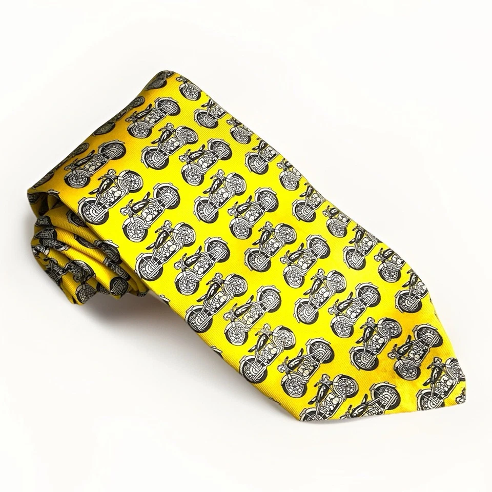 Corbata BMW Mobile Tradition 100% Seda Amarilla Novedad Motocicletas Hecha en Italia Foto 1 de 4