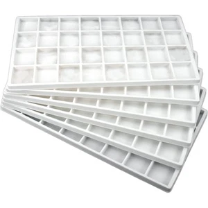 5 weiße 32 Fächer Schmuck Münzständer Reise Tablett Einsätze - Bild 1 von 3
