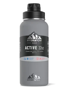 Hydrapeak Classics Active 32 Oz Edelstahl Isolierflasche Grau Neu - Bild 1 von 7