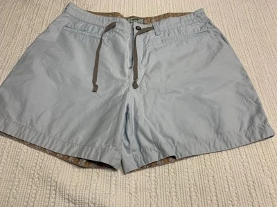 Shorts feminino Horny Toad azul claro tamanho 10 cinto de amarração cintura 34” costura interna 5”  - Imagem 1 de 4