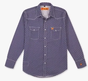 WRANGLER-Riggs 20X Flame Resistant Shirt Denim Blue/Red Pearl Snap Button 3XLT - Bild 1 von 15