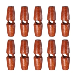 10 Pezzi Bottoni a Levetta in Legno 40mm Bottone da Cucire Oliva Foro Singolo, Caffè Rosso - Foto 1 di 7