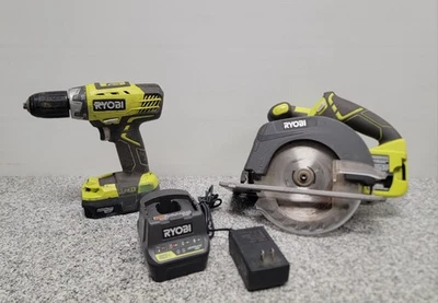 Ryobi 2-Tool Combo Kit, Cordless Li-Ion 18V Max Drill & Circular Saw Set - Image 1 of 4