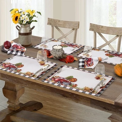 Newbridge Thanksgiving Autumn Farm Truck Set of 4 Placemats, Multicolor  - Image 1 of 4
