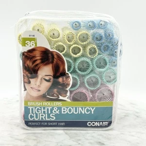 Conair Brush Rollers Tight & Bouncy Hair Rollers Styling 36 Pcs 2014 New - Picture 1 of 3