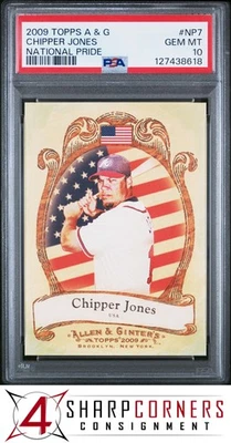 2009 TOPPS ALLEN & GINTER НАЦИОНАЛЬНАЯ ГОРДОСТЬ #NP7 ИЗМЕЛЬЧИТЕЛЬ JONES HOF PSA 10 - Изображение 1 из 2