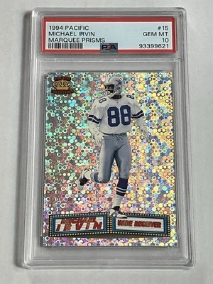 1994 Pacific Marquee Prisms Michael Irvin #15 PSA 10 Gem Mint Cowboys Legend HOF - Image 1 of 2
