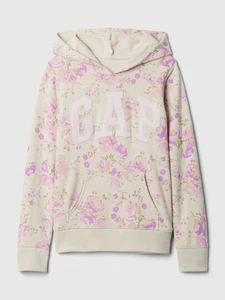 Felpa con cappuccio Gap taglia M panna logo floreale pullover Terry maglione francese - Foto 1 di 8