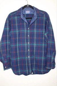 Camicia vintage Pendleton flanella a quadri con bottoni lana uomo taglia L made in USA - Foto 1 di 12
