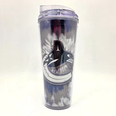 Vaso de viaje Vancouver Canucks NHL Tie Dye 24 oz plástico libre de BPA Rico Foto 1 de 4