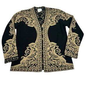 Chessy  Lewis vintage tan/ black cardigan Large - Picture 1 of 8