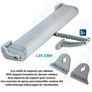 LIWIN 350N 230V GREY + SUPPORT BRACKETS FOR DORMER WINDOW GREY Elettric skylight - Imagen 1 de 11