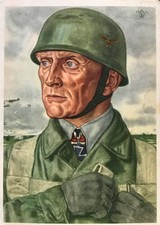 WW2 German Luftwaffe Knight Iron Cross Winner Paratrooper Poster
