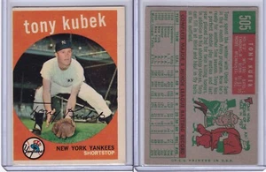1959 Topps Baseball Card # 505 Tony Kubek New York Yankees Shortstop VG - Picture 1 of 1