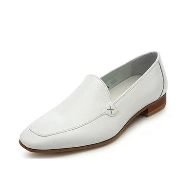 Handmade Men Party leather moccasins, Men White dress shoes, Men formal shoes - Image 1 of 4