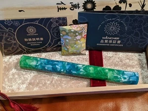 WANCHER KALEIDEO 10th ANNIVERSARY FOUNTAIN PEN green F SS nib. 925 silver end. - Picture 1 of 5