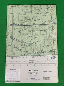 Vintage Milk River ONC 217 Aeronautical Aviation Chart Map, 3rd Ed 1963 - Picture 1 of 3