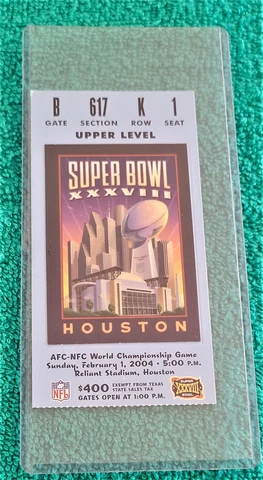 SUPER BOWL XXXVIII (38) TICKET STUB   NEW ENGLAND VS CAROLINA Cover
