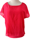 CATO blouse top size M medium short sleeve sheer with lining pink NEW
