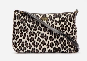 🔥 $498 Frances Valentine Poppy Haircalf Crossbody Hand Bag Snow Leopard 🔥 - Picture 1 of 12