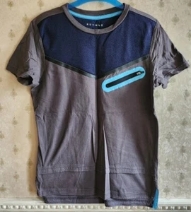 Lovely Grey and Blue Morrisons Nutmeg Short Sleeve T-Shirt Top, size 11-12 years - Picture 1 of 6