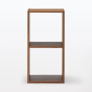 Muji Stacking Shelf 2x1 Walnut Wood 42cm x 28.5cm x 81.5cm New - Picture 1 of 6