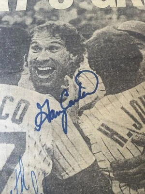 Firmado octubre 1986 New York Daily News Certificado JSA Gary Carter Keith Hernandez Johnson Foto 1 de 4
