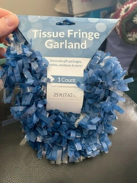 Blue Tissue Fringe Garland 25FT New!!! - Image 1 of 1