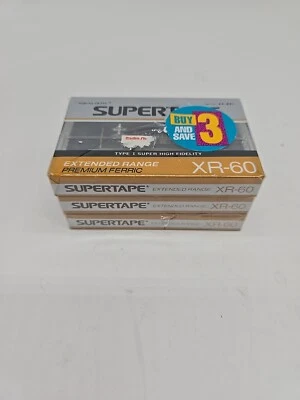 3 pack Realistic SuperTape XR-60 Minute Blank Audio Cassette Tapes - Image 1 of 4