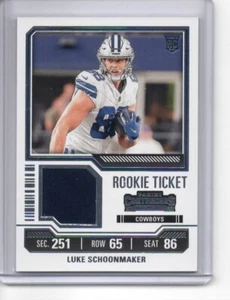 Camiseta deportiva Luke Schoonmaker 2023 Panini Contenders boleto de novato reliquia - Imagen 1 de 3